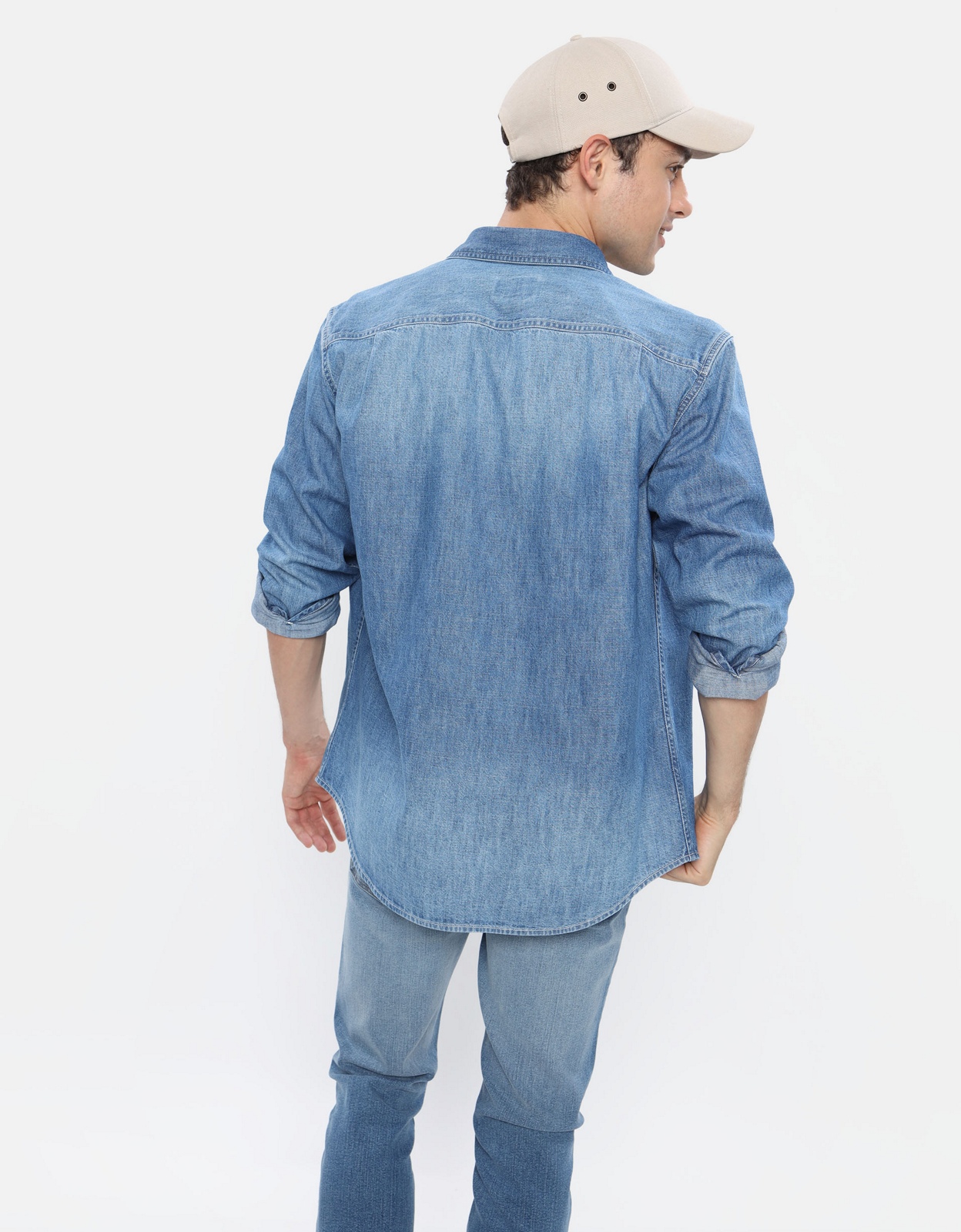 Blue jean hot sale shirt mens