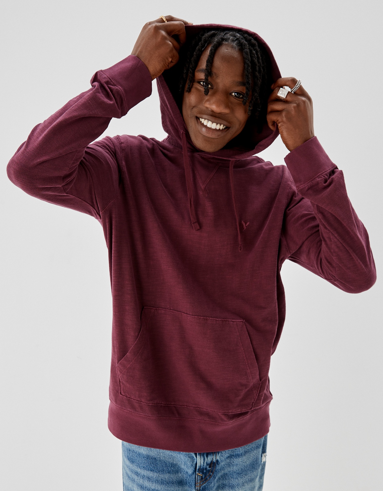 American eagle cheap maroon hoodie