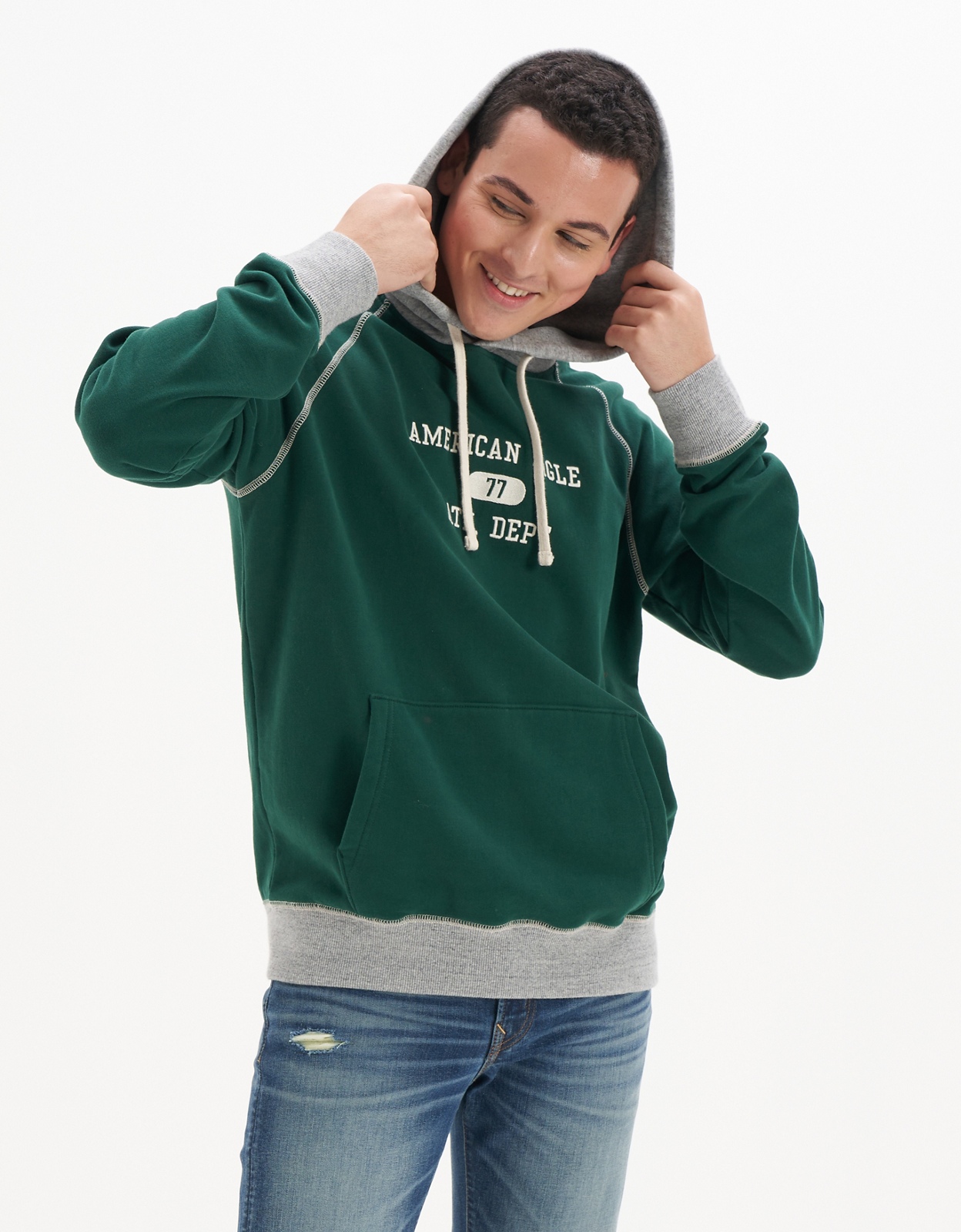 American eagle green hoodie sale