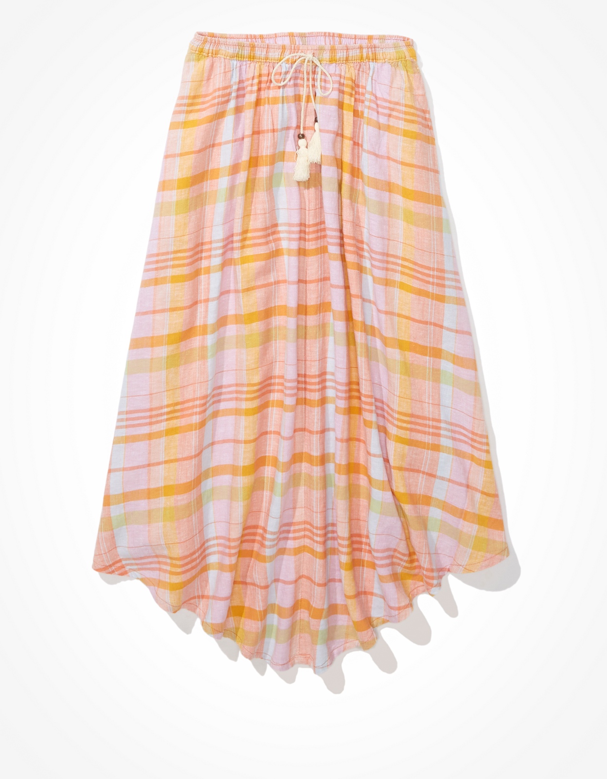 American eagle yellow plaid skirt hotsell