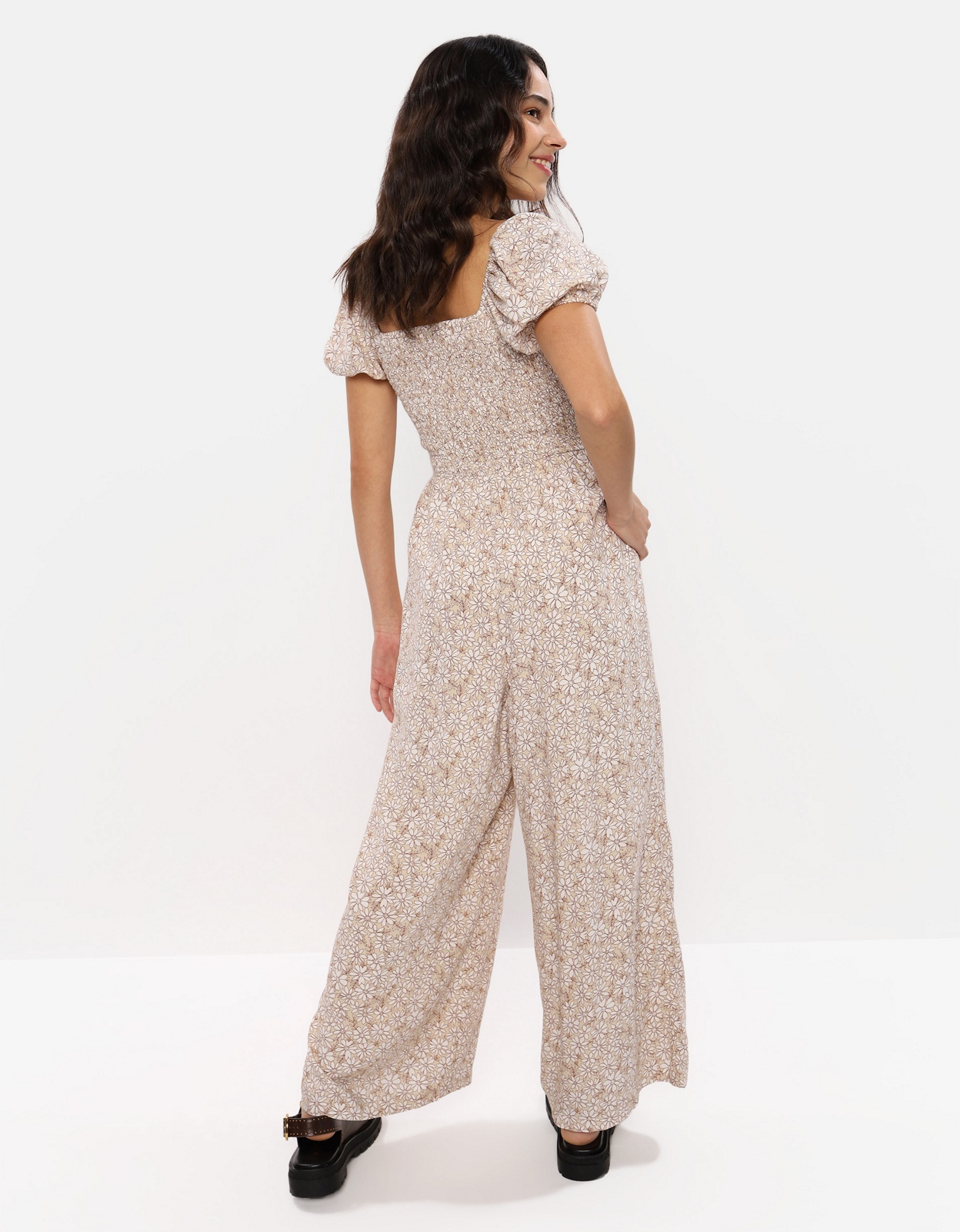 Buy AE Smocked Puff Sleeve Jumpsuit online