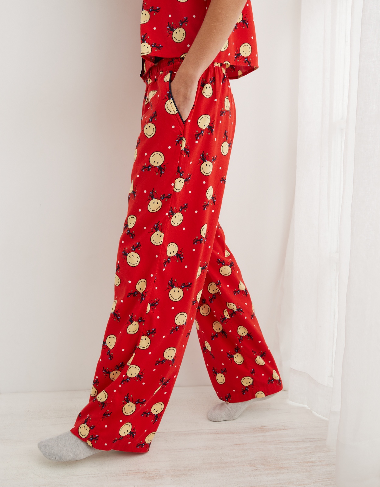 Buy Aerie Smiley® Flannel Skater Pajama Pant online