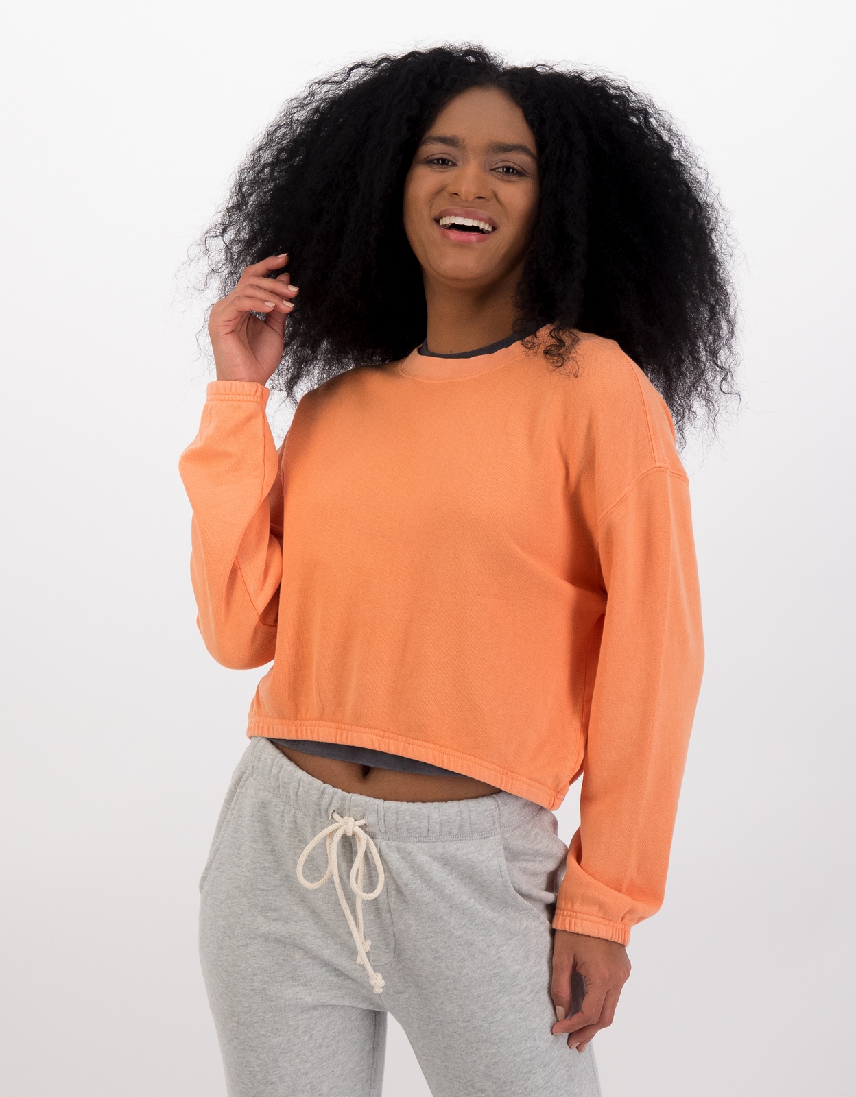 Cropped orange clearance sweatshirt