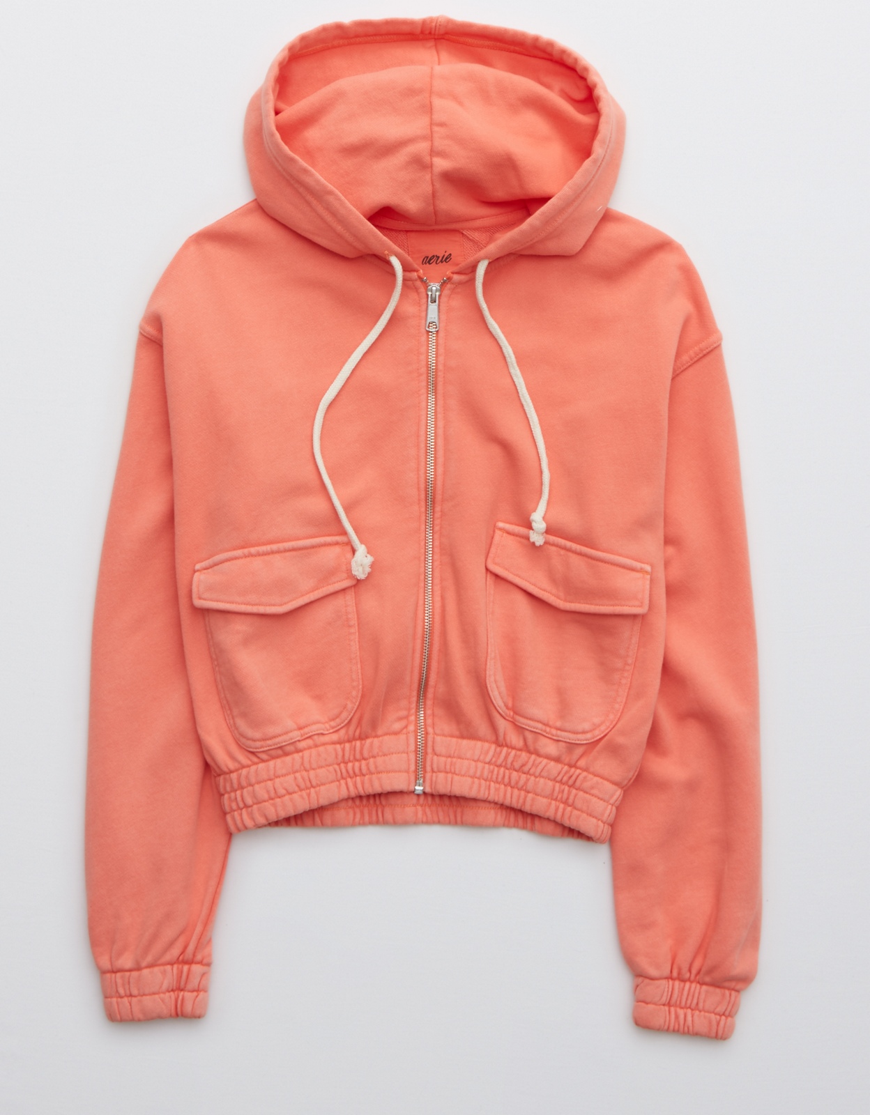 Neon orange cropped hoodie online