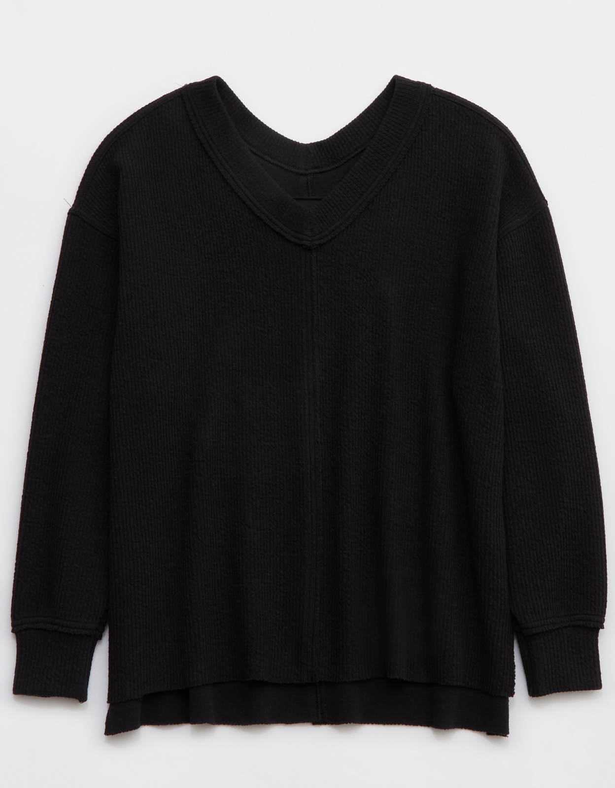 Black v clearance neck sweatshirt