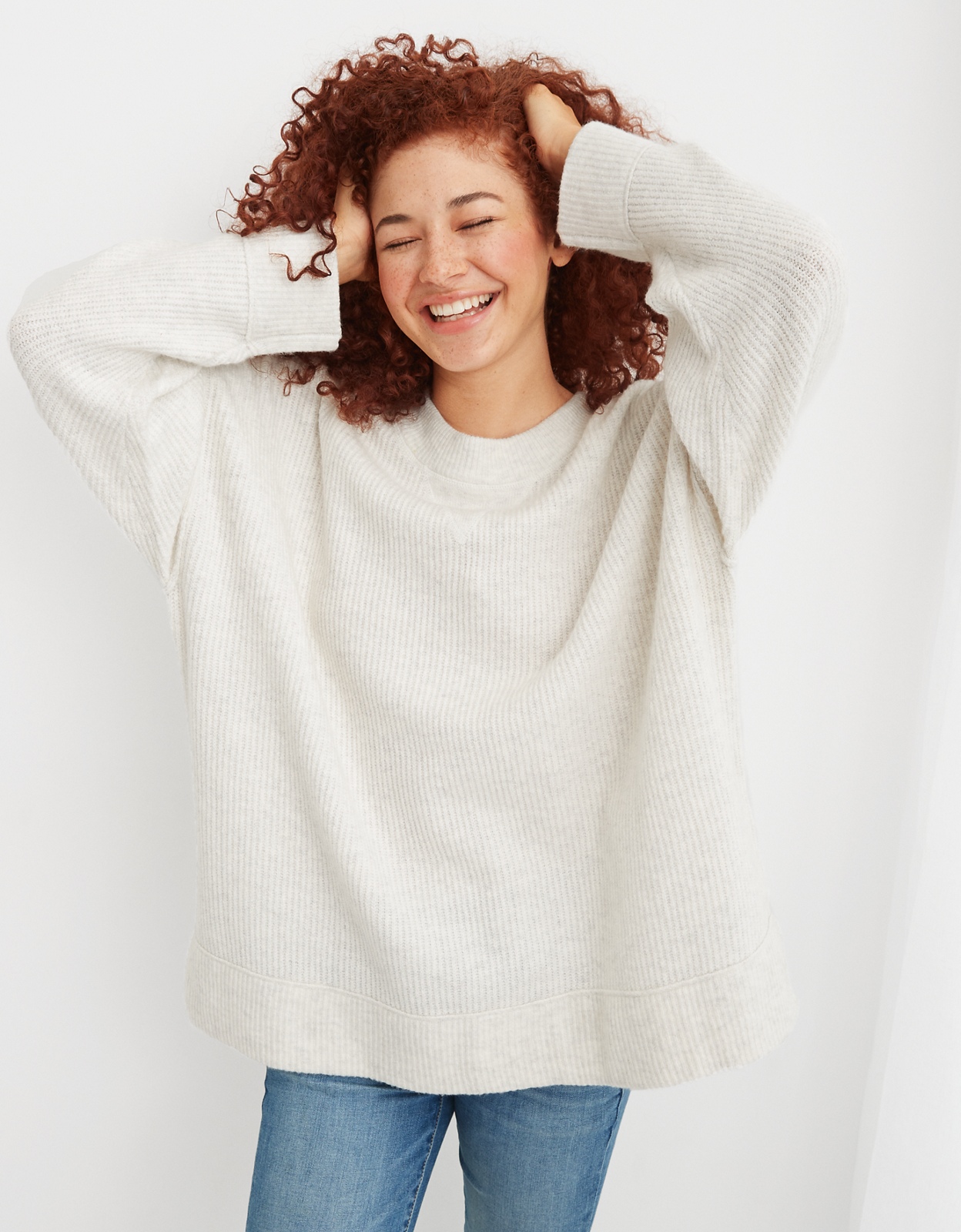 Buy Aerie CozyUp Ribbed Sweater online American Eagle Outfitters UAE