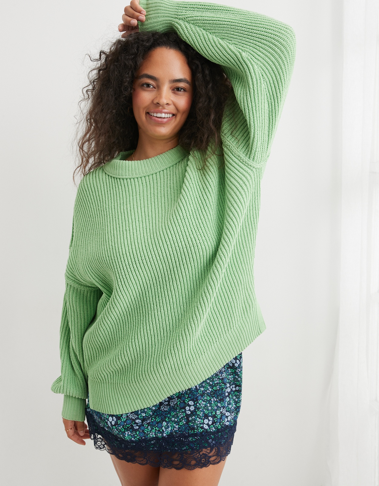 Emerald green chenille sweater best sale