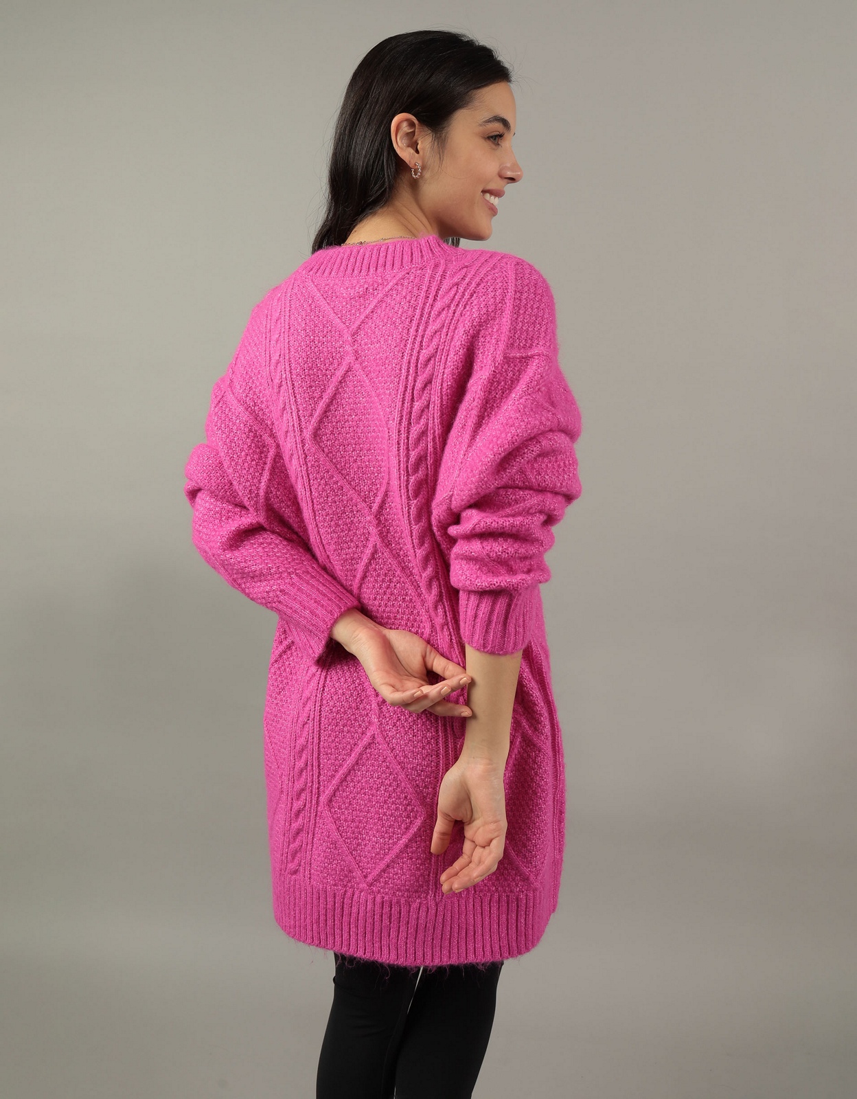 Oversized cable knit jumper sales dress