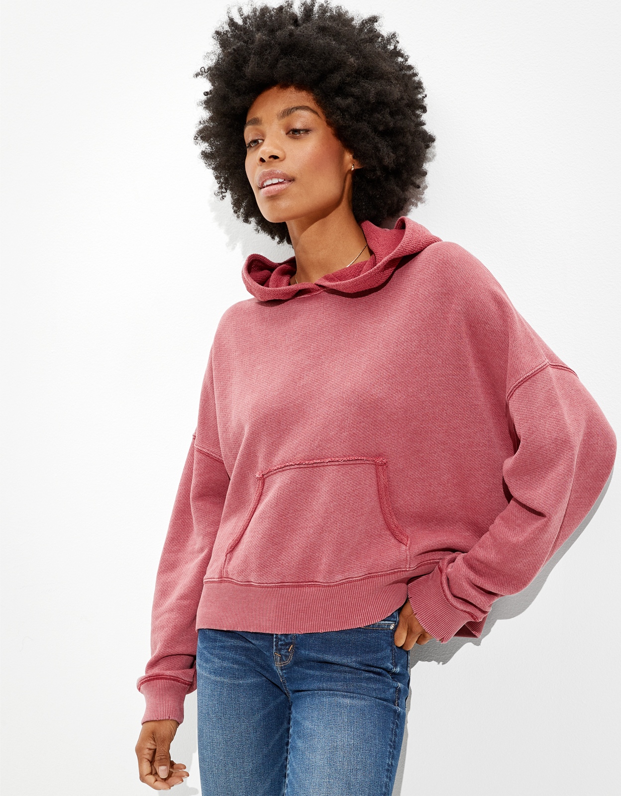 ae forever oversized sherpa lined hoodie