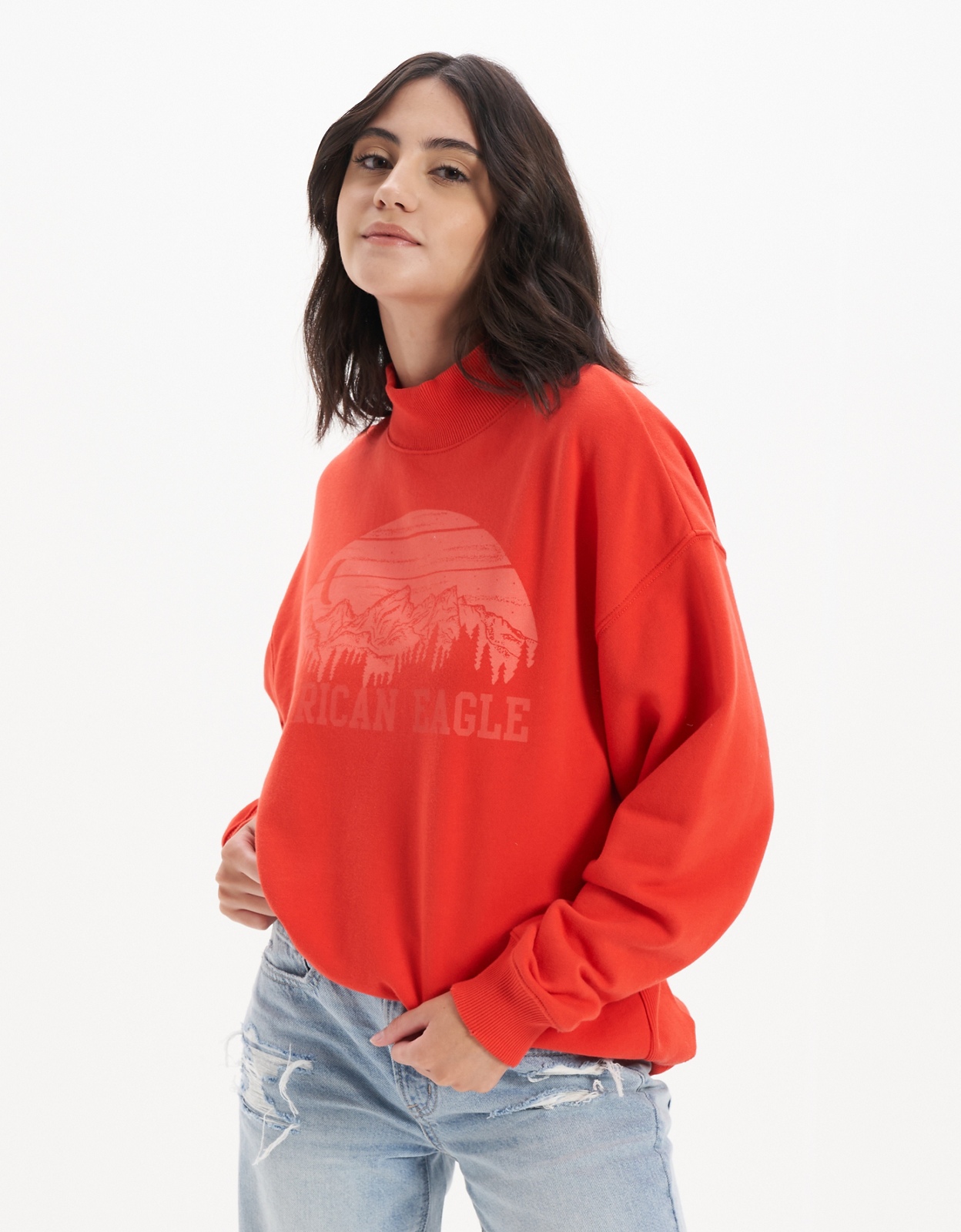 American eagle cheap red sweatshirt