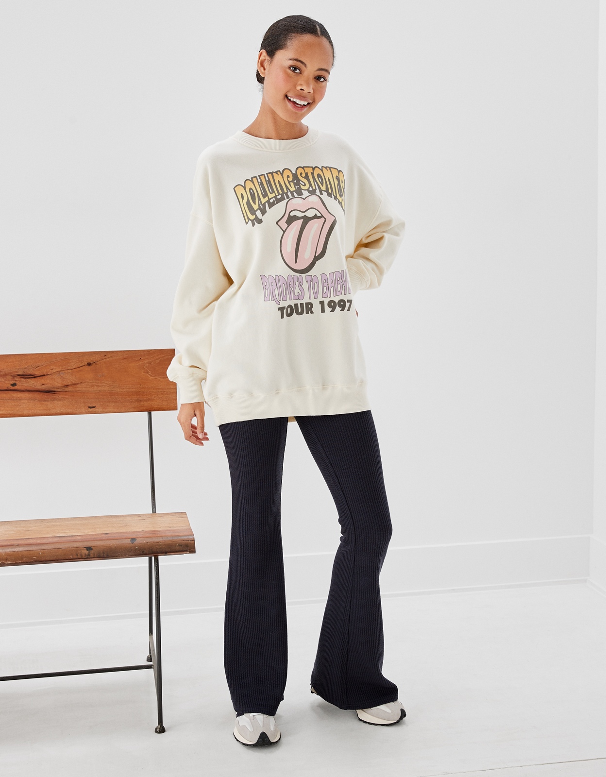 AE Oversized Rolling Stones Graphic Sweatshirt