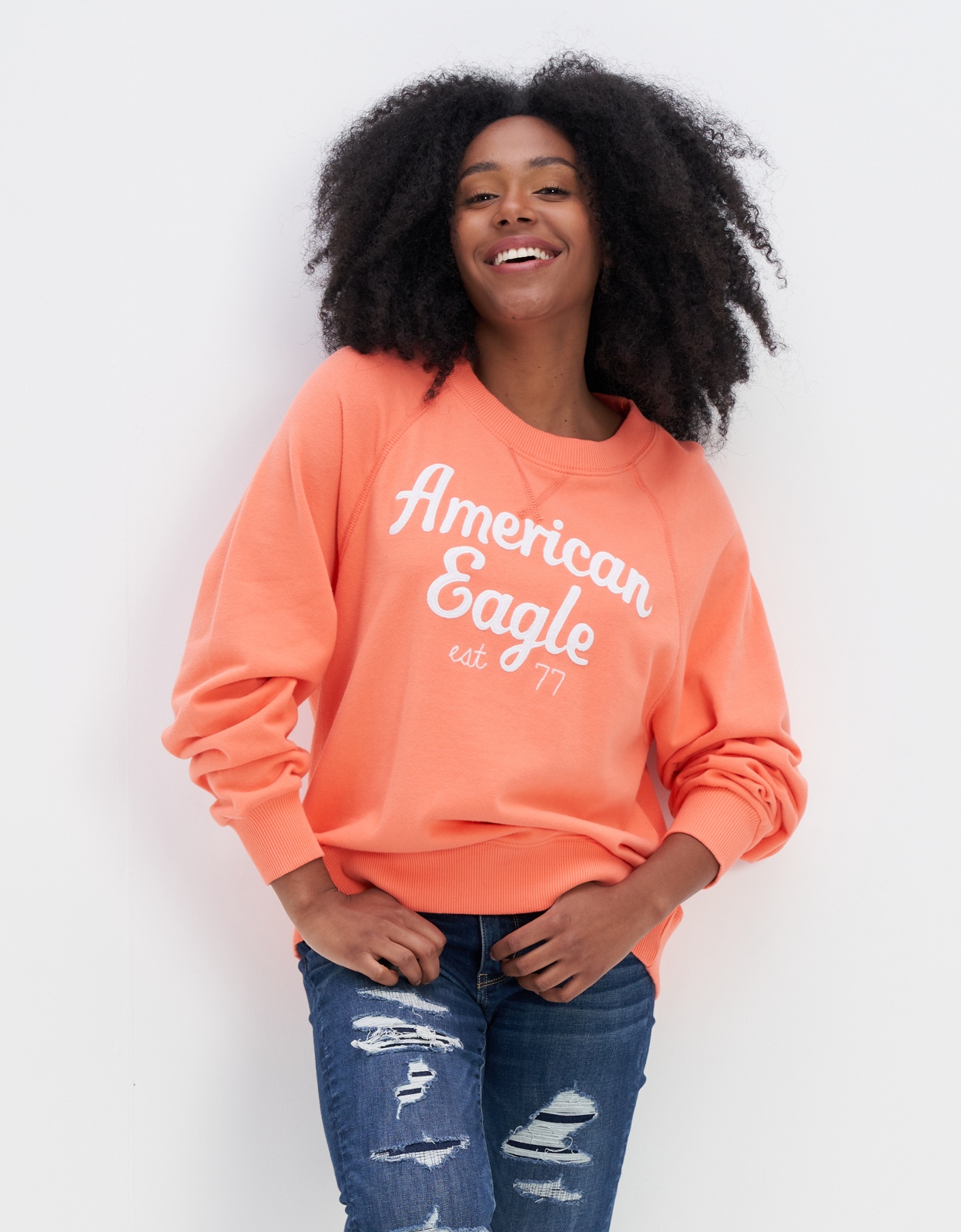 Buy AE Crew Neck Sweatshirt online American Eagle Outfitters UAE