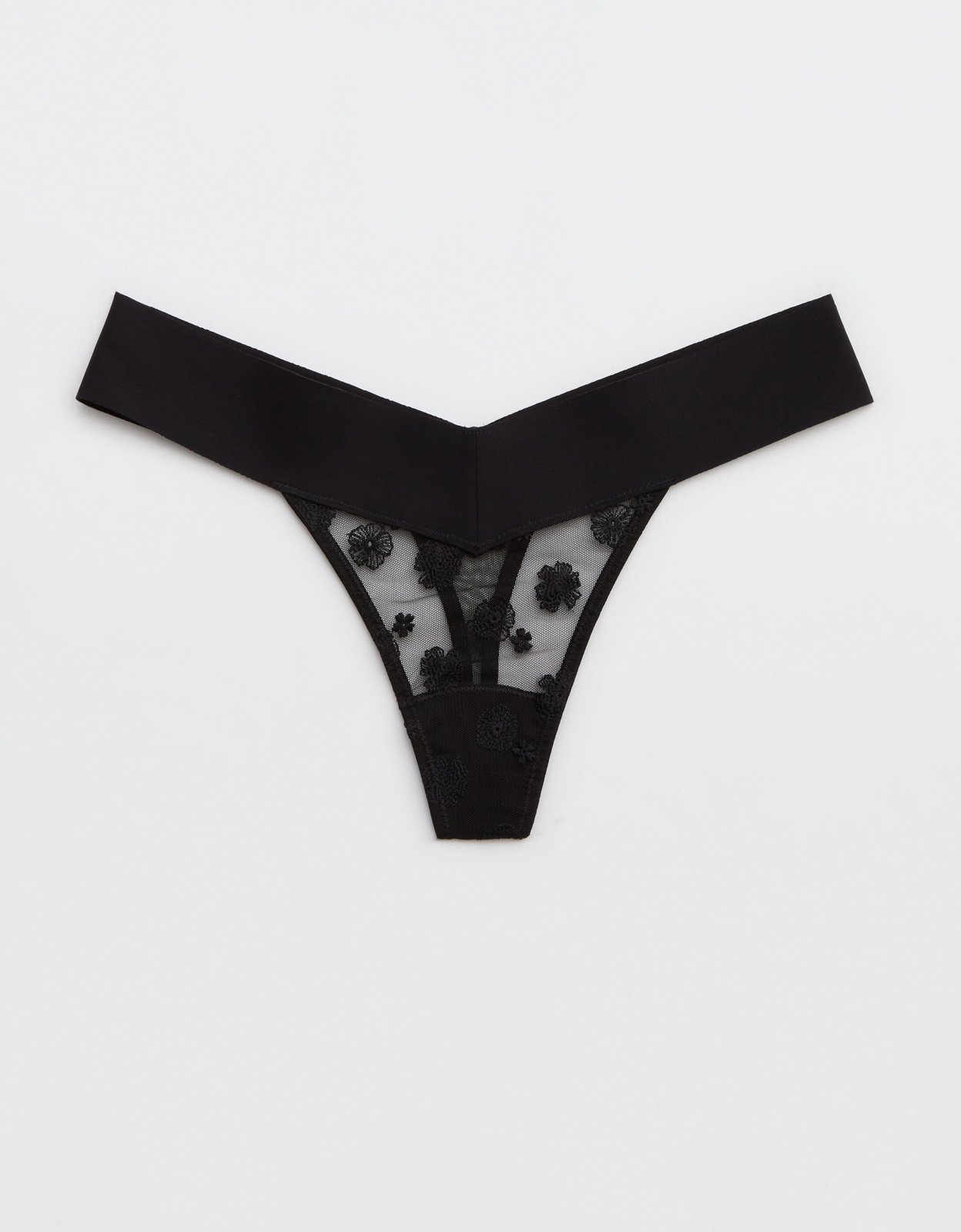 Shop Aerie Embroidery No Show Thong Underwear online