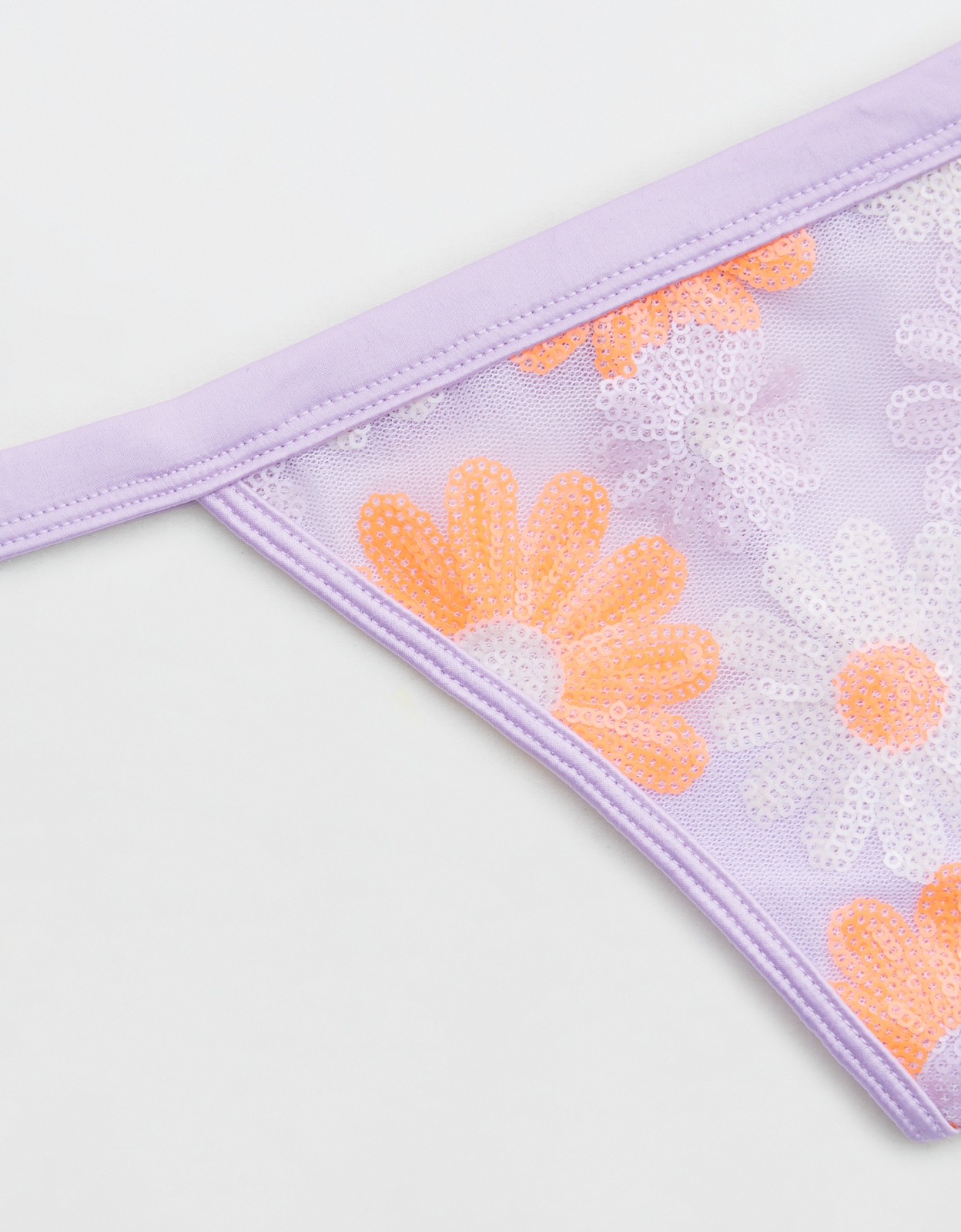 Buy Aerie Sequin Floral Embroidery Thong Underwear online