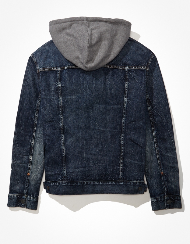 Denim cheap pullover jacket