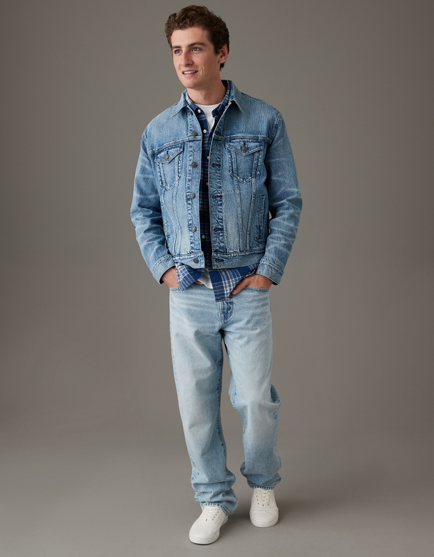 Light blue cheap trucker jacket