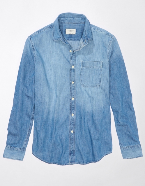 Men's denim clearance dress shirt