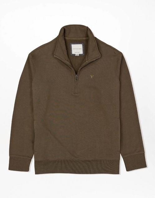 Buy AE Fleece Quarter Zip-Up Sweatshirt online