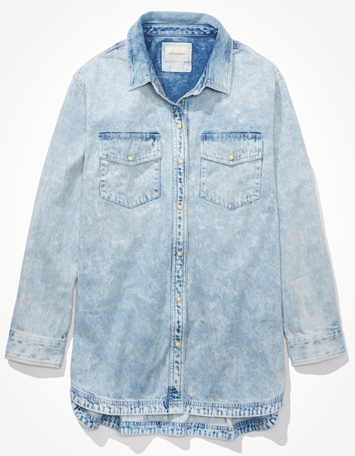 Buy AE Oversized Denim Button-Up Shirt online | American Eagle
