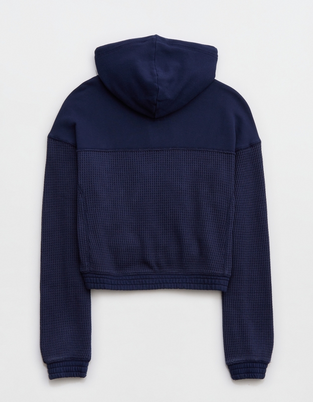 Aerie Textured Cropped Hoodie