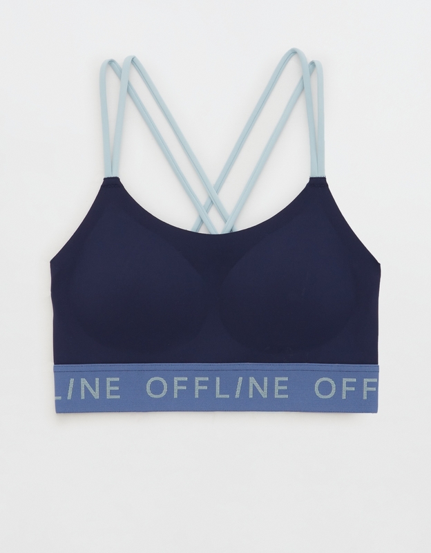Buy OFFLINE By Aerie Goals Logo Strappy Sports Bra online