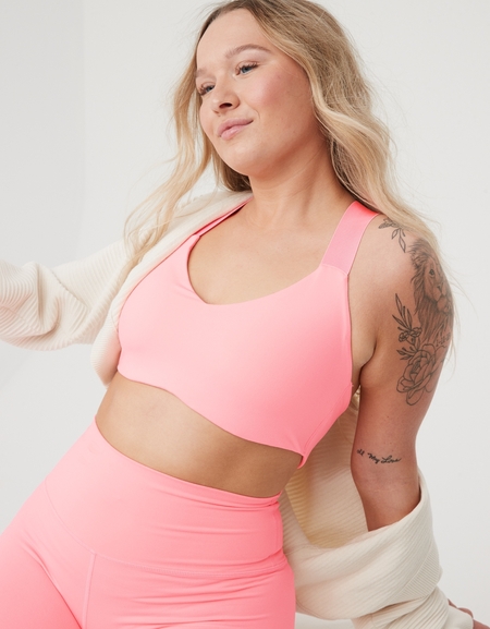 OFFLINE By Aerie Real Me Ruched Longline Sports Bra