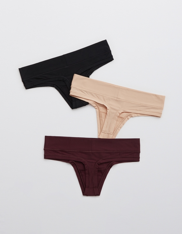 Aerie Real Me Thong Underwear 3 Pack