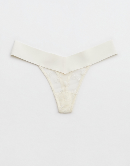 Buy Aerie Embroidery No Show Thong Underwear online American