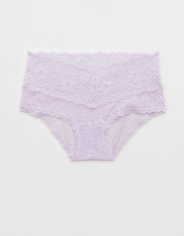 Aerie Eyelash Lace Thong Underwear In Coral Sun